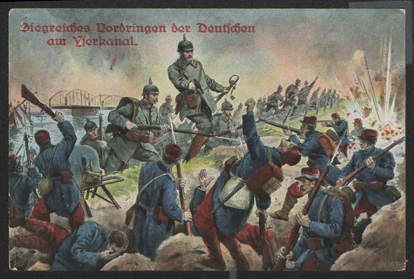 Assaut victorieux des allemands sur le canal de l’Yser, 1914