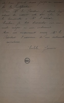 Lettre de Me Mornard à Mme Eulalie Janvier (2)