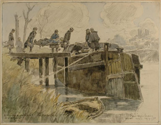 Embarquement de blessés à Verdun, nov. 1917